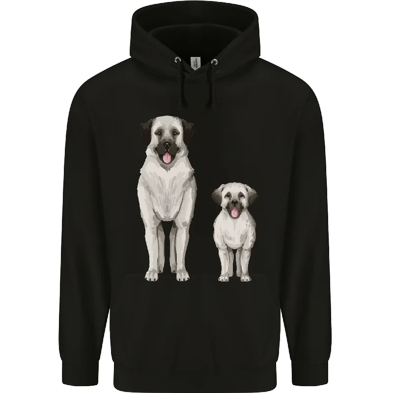 Anatolian Shepherd Dog and Puppy Mens 80% Cotton Hoodie Hoodie with Button Classic Timeless Anatolian Shepherd Dog and Puppy Mens 80% Cotton Hoodie Hoodie with Button Classic Timeless