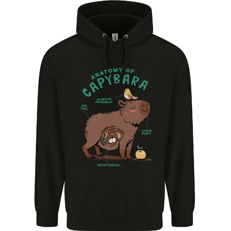 Anatomy of a Capybara Funny Mens 80% Cotton Hoodie Hoodie with Frayed Bohemian Relaxed Anatomy of a Capybara Funny Mens 80% Cotton Hoodie Hoodie with Frayed Bohemian Relaxed