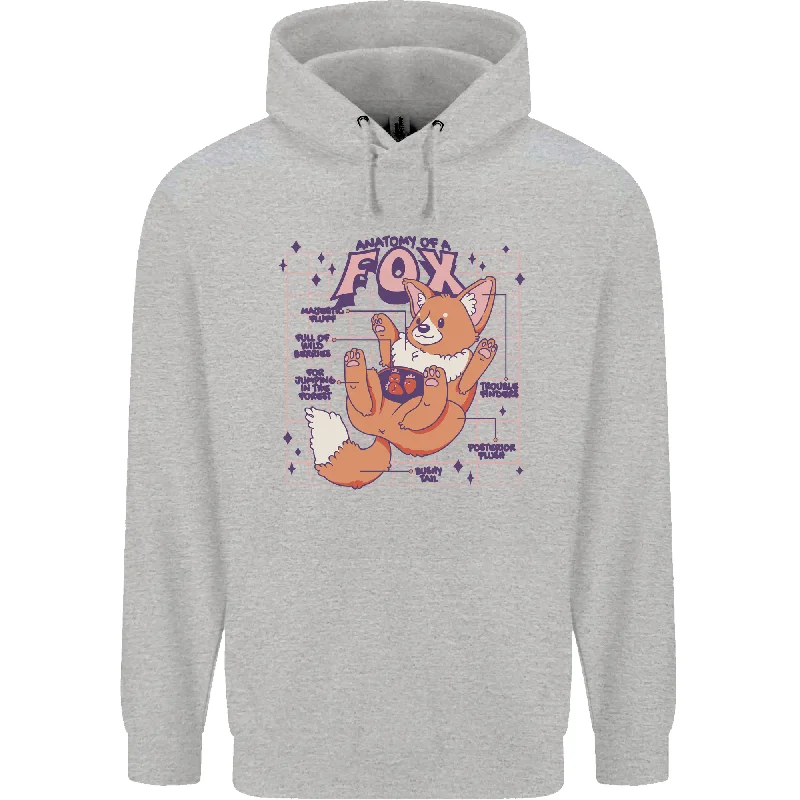 Anatomy of a Fox Foxes Funny Mens 80% Cotton Hoodie Hoodie with Exposed Zipper Edgy Industrial Anatomy of a Fox Foxes Funny Mens 80% Cotton Hoodie Hoodie with Exposed Zipper Edgy Industrial