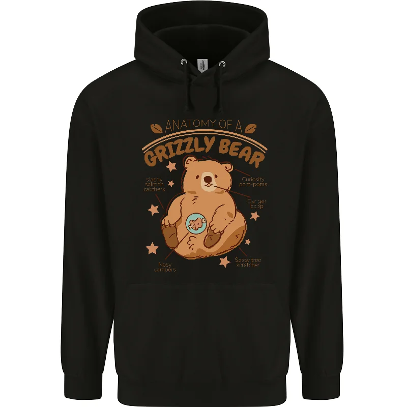 Anatomy of a Grizzly Bear Mens 80% Cotton Hoodie Hoodie with Earth Tones Natural Calm Anatomy of a Grizzly Bear Mens 80% Cotton Hoodie Hoodie with Earth Tones Natural Calm