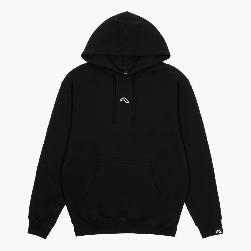 Anjuna Hoodie / Black Hoodie with Ribbed Neckline Snug Warm