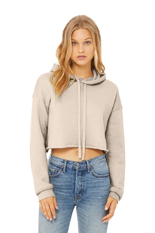 Bella + Canvas Womens Cropped Fleece Hooded Sweatshirt Hoodie - Heather Dust