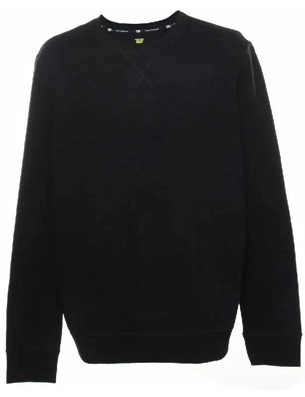 Black Plain Sweatshirt - L Hoodie with Print Artistic Unique