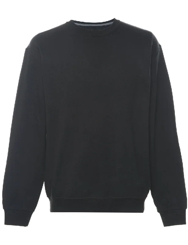 Black Plain Sweatshirt - M