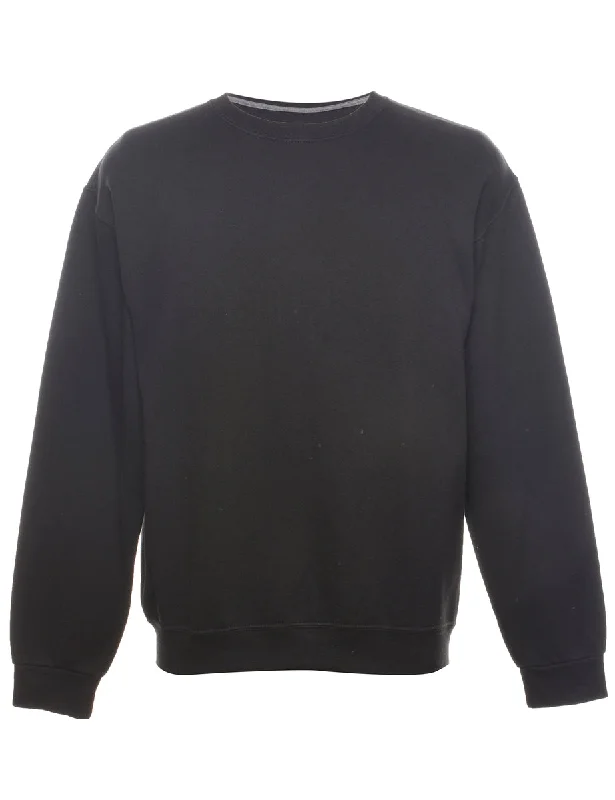 Black Plain Sweatshirt - M