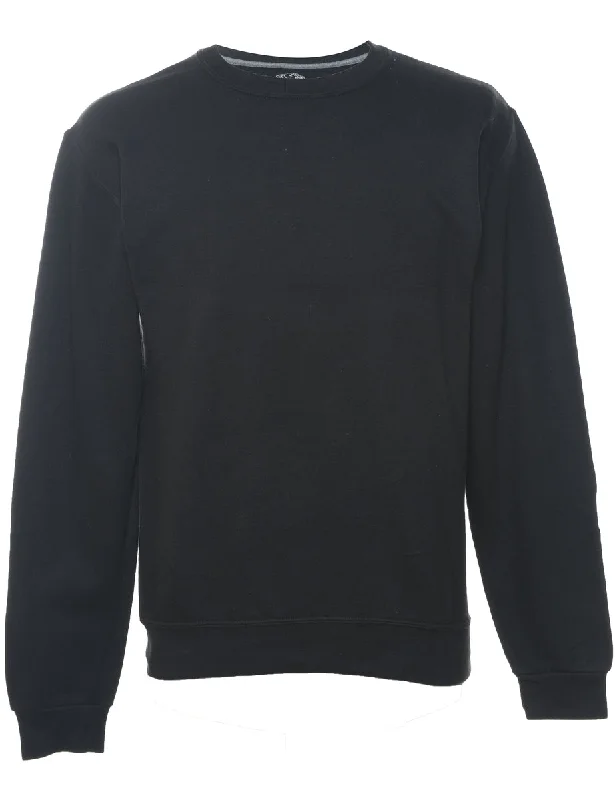 Black Plain Sweatshirt - S Hooded Sweatshirt Casual Wear Street Style