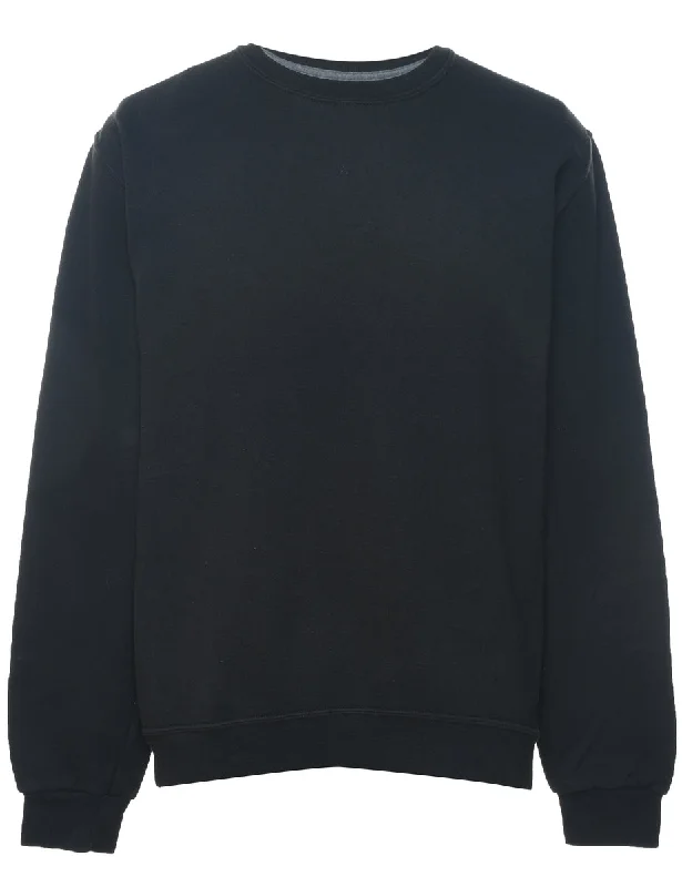 Black Plain Sweatshirt - S