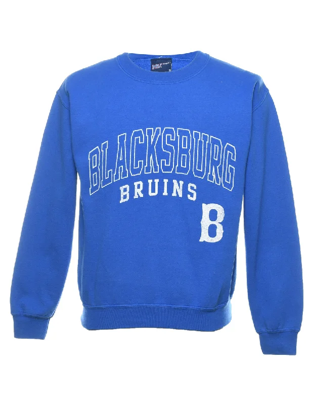 Blue & White Blacksburg Printed Sweatshirt - M