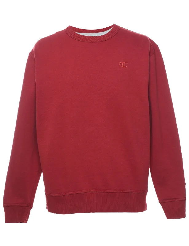 Champion Maroon Plain Sweatshirt - L