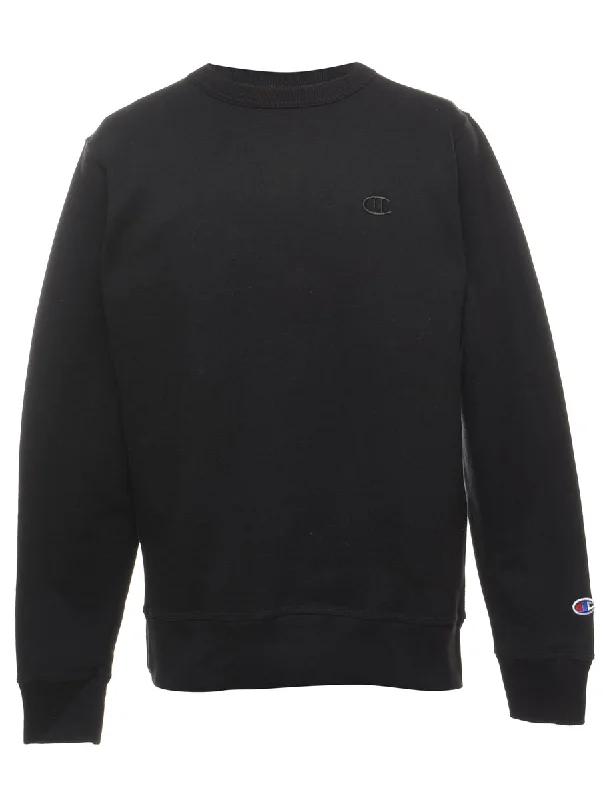 Champion Plain Sweatshirt - S Hoodie with Hem Embroidery Detailed Premium