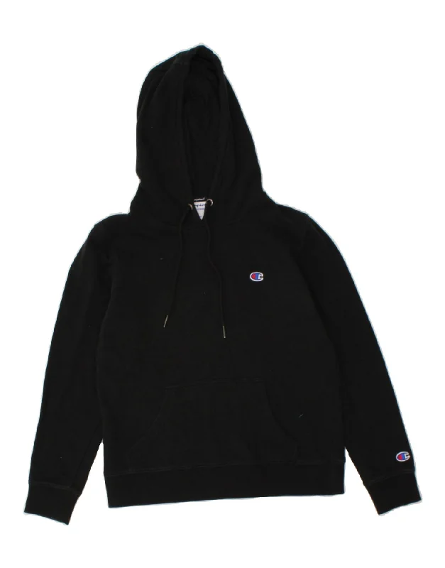 CHAMPION Womens Hoodie Jumper UK 10 Small Black Cotton