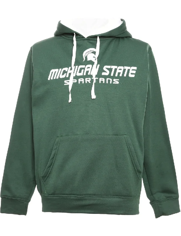 Dark Green Printed Hoodie - S Hoodie with Hood Adjustable Protection