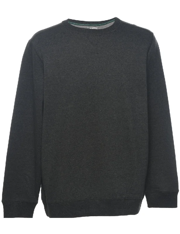 G.H. Bass Plain Sweatshirt - L Hoodie with High-Low Hem Asymmetrical Trendy
