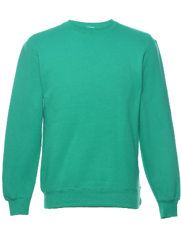 Green Plain Sweatshirt - XS Hoodie with Drawstring Waist Adjustable Fitted