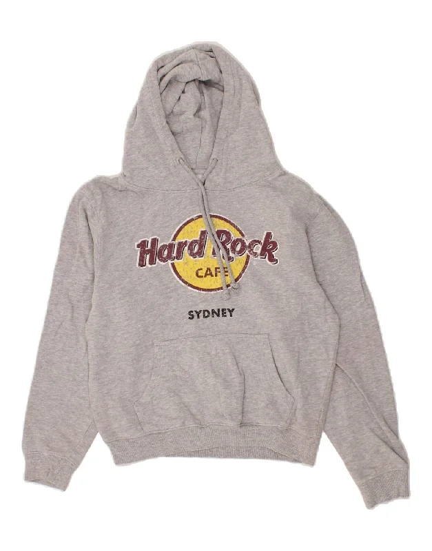 HARD ROCK CAFE Womens Sydney Graphic Hoodie Jumper UK 10 Small Grey Cotton Hoodie with Hem Ribbing Snug Secure HARD ROCK CAFE Womens Sydney Graphic Hoodie Jumper UK 10 Small Grey Cotton Hoodie with Hem Ribbing Snug Secure