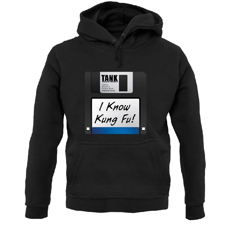 I Know Kung Fu Unisex Hoodie Hoodie with Hem Drawcord Adjustable Customizable