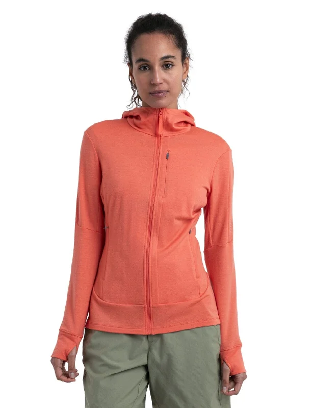 Icebreaker Womens Merino 260 Quantum IV Long Sleeve Zip Hoodie Hoodie with Slit Hem Functional Movement