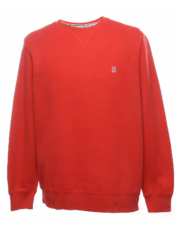 Izod Plain Red Sweatshirt - M Hoodie Crop Top Short Trendy
