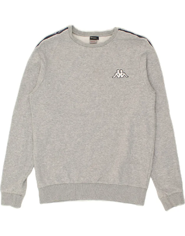KAPPA Mens Sweatshirt Jumper Medium Grey Cotton Hoodie with Set-In Sleeves Structured Classic KAPPA Mens Sweatshirt Jumper Medium Grey Cotton Hoodie with Set-In Sleeves Structured Classic