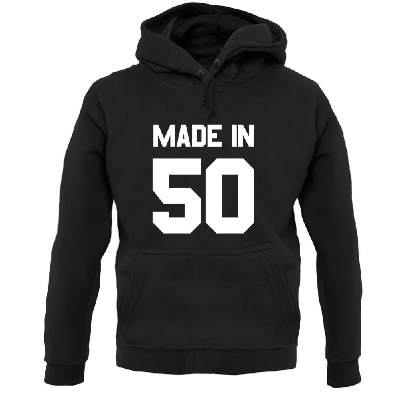 Made In '50 Unisex Hoodie Hoodie with Hem Embroidery Detailed Premium