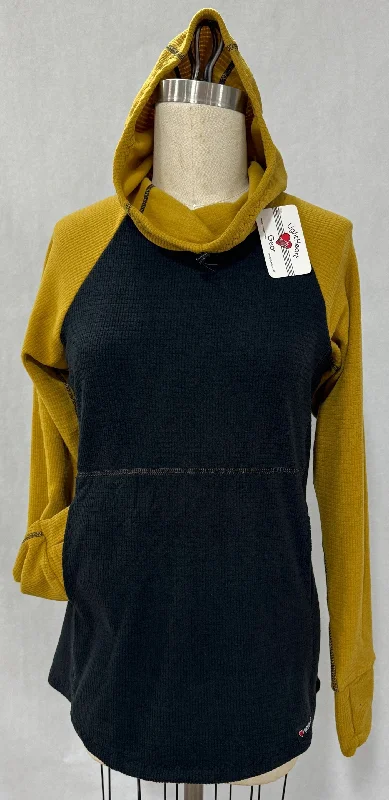 Men's Hoodie - Black w/ Mustard sleeves & hood Hoodie with Lining Warm Insulated
