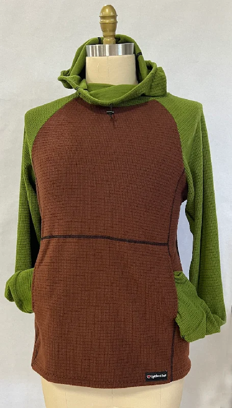 Men's Hoodie - Brown w/ Green sleeves & hood Hoodie with Reflective Safety Nightwear Men's Hoodie - Brown w/ Green sleeves & hood Hoodie with Reflective Safety Nightwear
