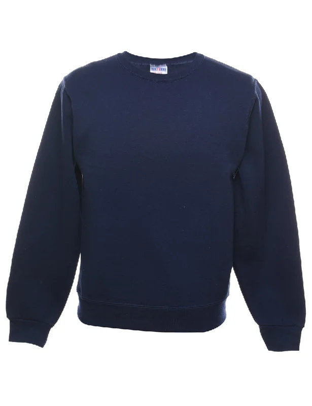 Navy Plain Sweatshirt - S