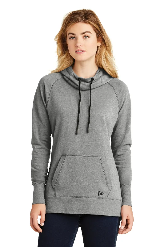 New Era Womens Fleece Hooded Sweatshirt Hoodie - Heather Shadow Grey