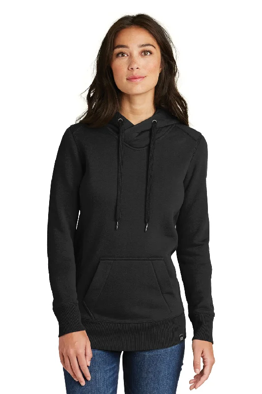 New Era Womens Sueded French Terry Hooded Sweatshirt Hoodie - Black