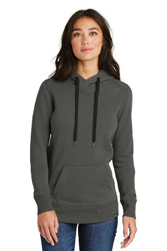 New Era Womens Sueded French Terry Hooded Sweatshirt Hoodie - Graphite Grey - Closeout