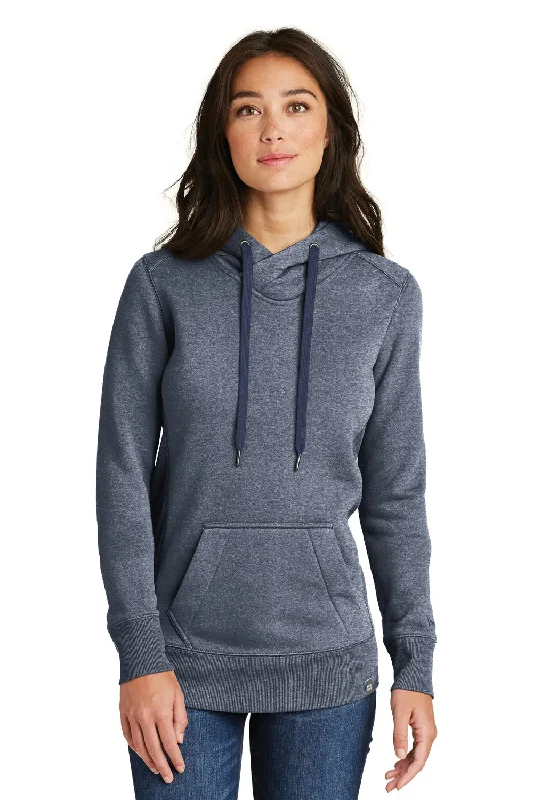 New Era Womens Sueded French Terry Hooded Sweatshirt Hoodie - Navy Blue Twist