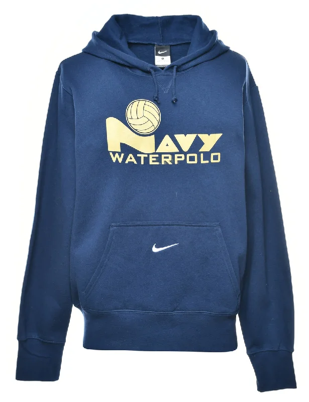 Nike Navy Waterpolo Printed Sweatshirt - S Hoodie with Batwing Sleeves Loose Dramatic Nike Navy Waterpolo Printed Sweatshirt - S Hoodie with Batwing Sleeves Loose Dramatic
