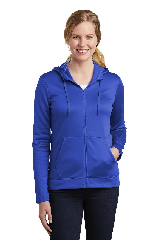 Nike Womens Therma-Fit Moisture Wicking Fleece Full Zip Hooded Sweatshirt Hoodie - Game Royal Blue