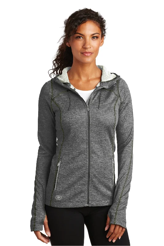 Ogio Womens Endurance Pursuit Full Zip Hooded Sweatshirt Hoodie - Diesel Grey - Closeout