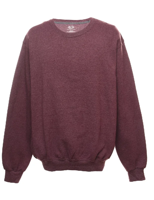 Plum Plain Classic Sweatshirt - L Hoodie with Thumb Holes Functional Cozy