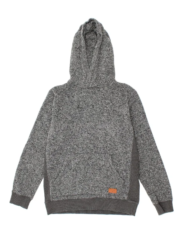 QUIKSILVER Mens Hoodie Jumper Small Grey Flecked Polyester