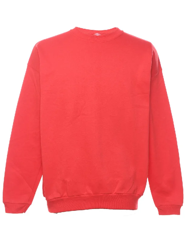 Red Plain Sweatshirt - L Hoodie with Strings Custom Fit Adjustable