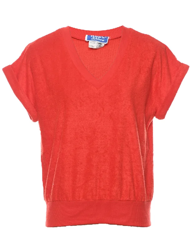 Red Plain Sweatshirt - M Hoodie Sweatshirt Pullover