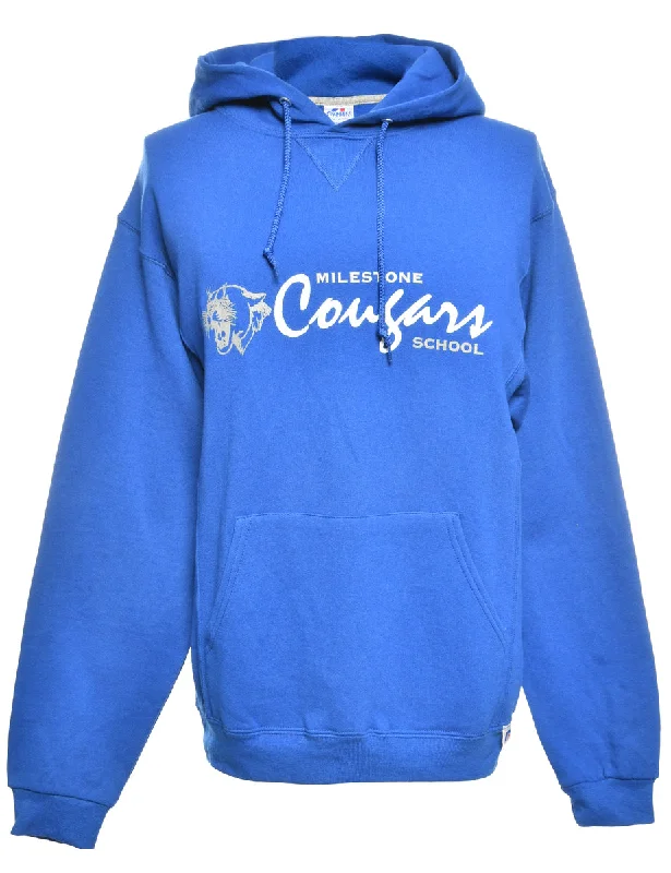 Russell Athletic Printed Hoodie - L Hoodie with Turtle Neck Cozy Winter