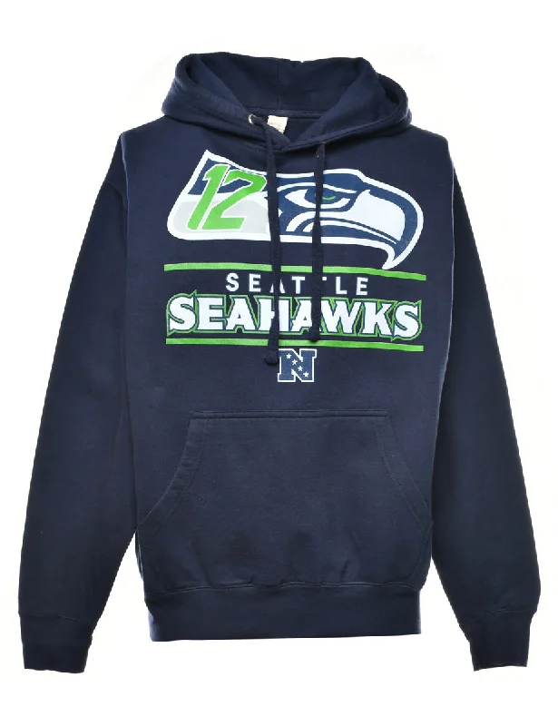 Seattle Seahawks Printed Hoodie - S Hoodie with Velcro Closure Adjustable Secure