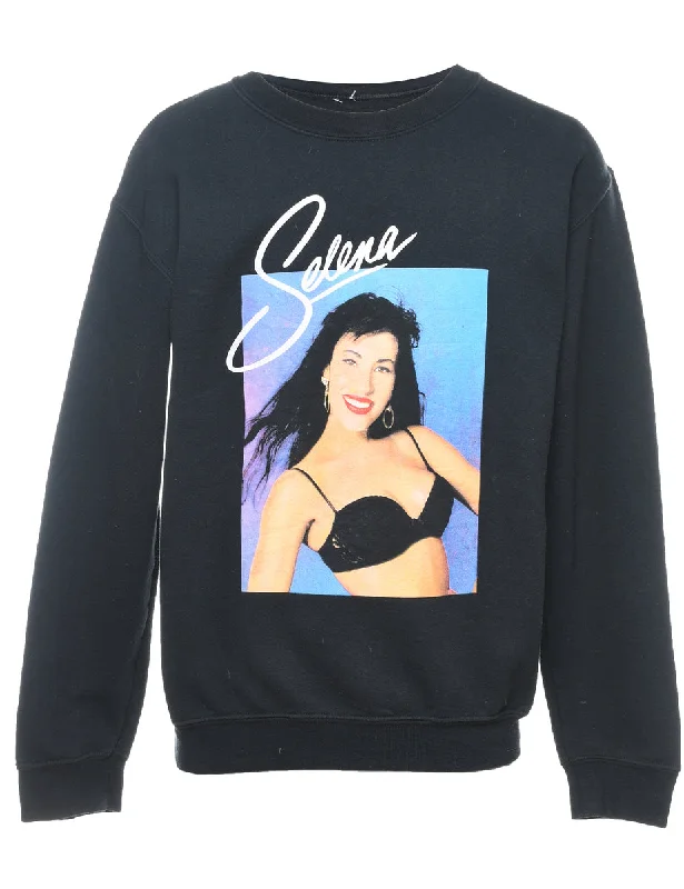 Selena Black 1990s Printed Sweatshirt - S