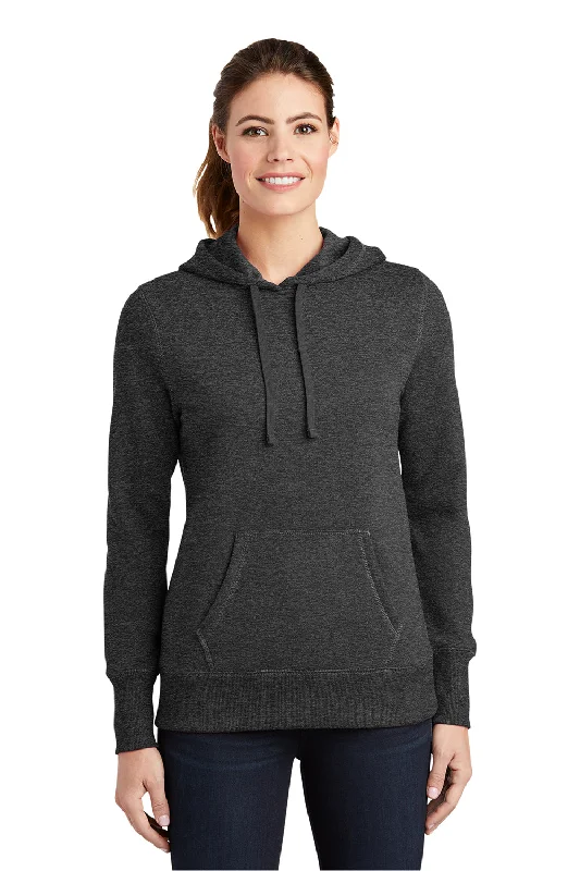 Sport-Tek Womens Shrink Resistant Fleece Hooded Sweatshirt Hoodie - Heather Graphite Grey