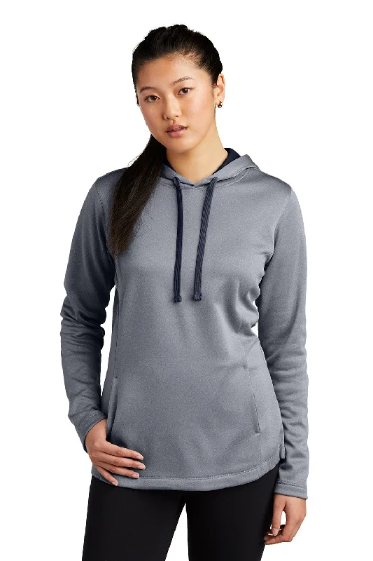 Sport-Tek Womens Heather Sport-Wick Moisture Wicking Fleece Hooded Sweatshirt Hoodie - Heather True Navy Blue