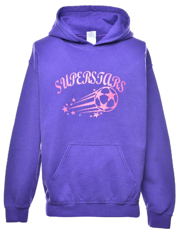 Superstars Printed Hoodie - M Hoodie with Raglan Sleeves Sporty Comfortable