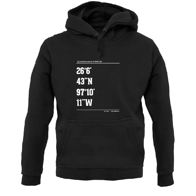 Surfing Coordinates Southpadre Island Unisex Hoodie