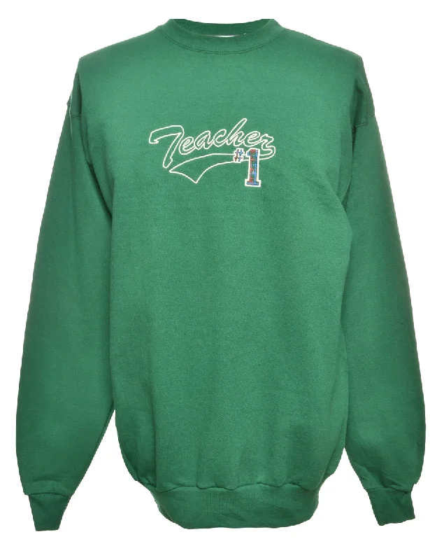 Teacher Embroidered Sweatshirt - L