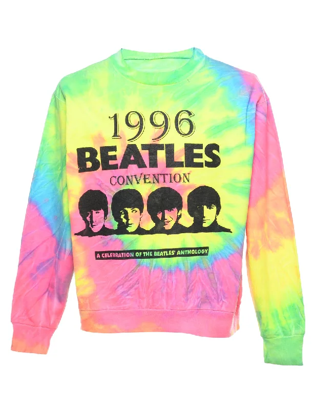 Tie-dye Beatles Convention Multi-Colour Printed Sweatshirt - L Hoodie with Full-Zip Functional Layering Tie-dye Beatles Convention Multi-Colour Printed Sweatshirt - L Hoodie with Full-Zip Functional Layering