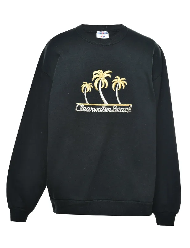 Tropical Embroidered Sweatshirt - L