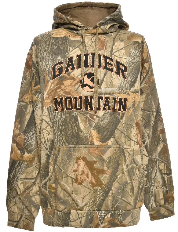 Woodland Printed Hoodie - M Cotton Hoodie Fleece Lining Warmth