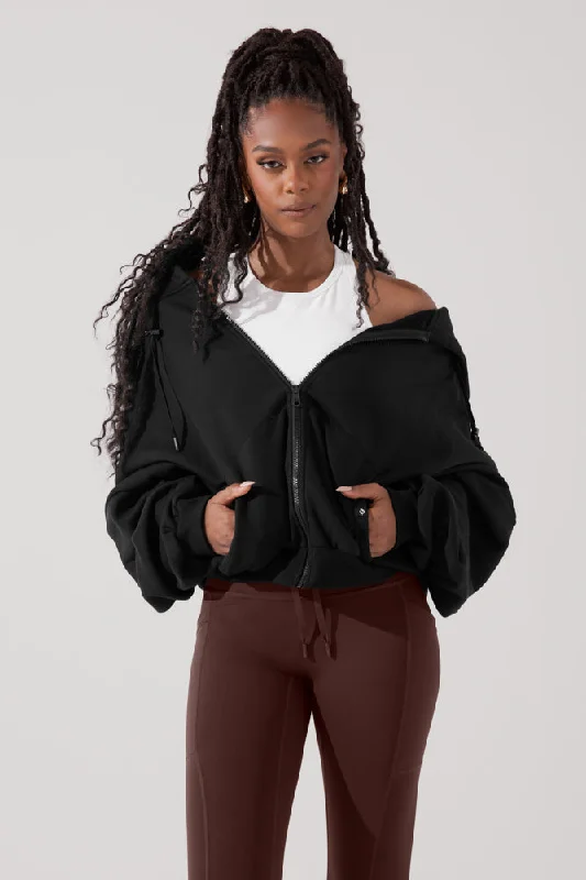 POPFLEX® Zip Cloud Hoodie - Black Hoodie with Reflective Safety Nightwear
